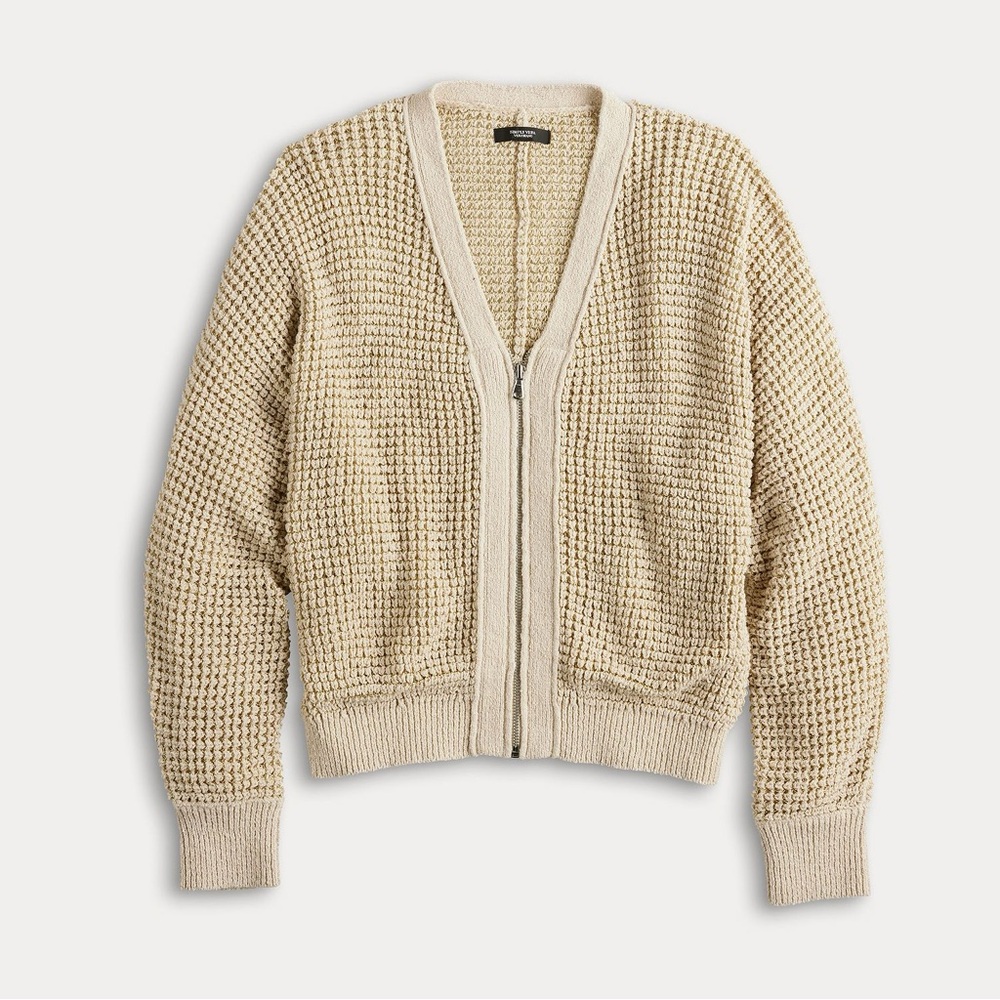 Vera Wang Cream Textured Cardigan